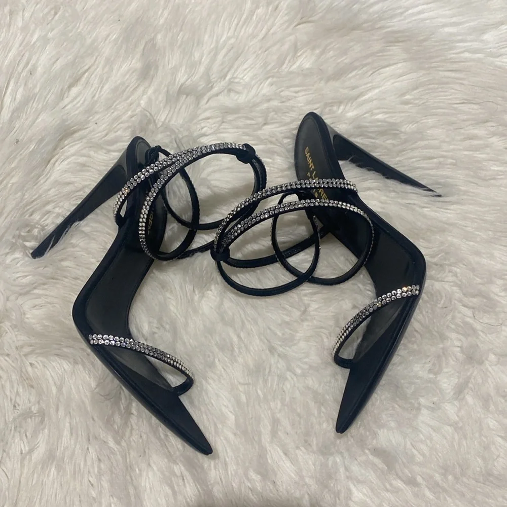 GEORGIA SANDALS IN CREPE SATIN WITH RHINESTONES size 37EU